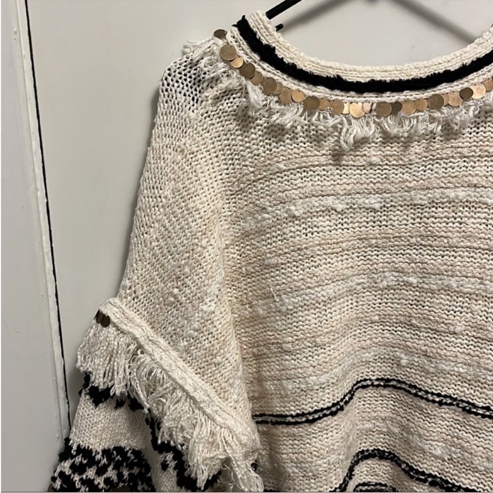Anthropologie Margot fringe poncho sweater - Picture 9 of 16